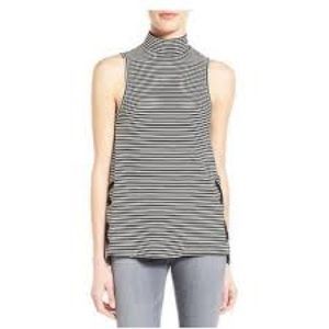 Willow & Clay Stripe MockNeck Tank Size XS
